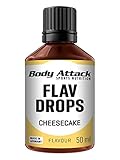Body Attack Flav Drops®, 50 ml, Cheesecake, Aromatropfen für Lebensmittel, zuckerfreie...
