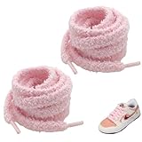 Fluffy Laces, Plüschschnürung, 120cm Flach Plüsch Schnürsenkel, 8mm Breite...