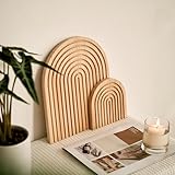 Puhui Boho-Holzbrett deko Regenbogen, Holz Dekoratives aus Kiefer für Wandregal...