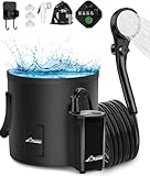 WADEO Tragbare Campingdusche Akku mit Pumpe und Eimer, Camping Dusche Outdoor mit...
