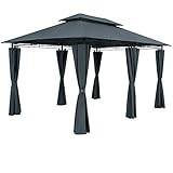 CASARIA® Pavillon Topas 3x4m Metall Wasserabweisend UV-Schutz 50+ mit...