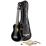 Martin Smith Soprano Ukulele with Ukulele Bag & Chord Book - Black