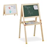 Relaxdays Standtafel Kinder, beidseitig magnetisch, höhenverstellbar, HBT...