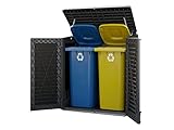 Mirjan24 Gerätebox Schuppen Meker, Garten Outdoorschrank mit 2 Türen, Klappe und...