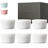 KIVY Creme Brulee Schälchen 6er Set [180ml] - Keramik Souffle Förmchen zum Backen -...