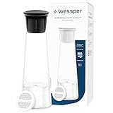 Wessper Glas Wasserfilter karaffe, 1 Liter, Wasserkaraffe mit micro Disc wasser filter,...