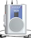 Gracioso Kassettenrekorder Spieler: AM FM Kompakter Vintage-Kassettenspieler mit großem...