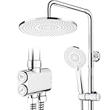 Rainsworth Regendusche ohne Armatur Chrome, 25 cm Rund Regendusche und 3 Strahlarten...