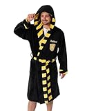 Harry Potter Hufflepuff Unisex Schwarzer Bademantel mit Kapuze | Kuschelige...
