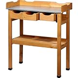 dobar® 29030e Pflanztisch mit 3 Schubladen | Gärtnertisch mit Ablageboden | Umtopftisch...