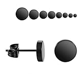 Hongyantech 8 Paare 3-10 mm Edelstahl Herren Ohrstecker Tunnel Ohrringe Schwarz...