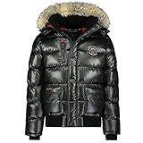 Geographical Norway Herren Winterjacke Bugs Black -XL - mit UD Beanie