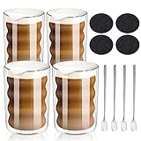 4er Set Latte Macchiato Gläser, Doppelwandig 350ml,Thermoglas aus...