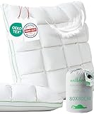 Welldora Premium Kopfkissen 80x80 | 100% Daunenfasern & Federn | Innovatives...