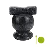 Tsnamay Mörser und Stößel-Set, 10,7 cm, schwarzer Marmormörser und Stößel, poliertes...