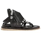 ORANDESIGNE Damen Sandalen Sommer Flache Riemchensandalen Leopard Schaftsandalen Open Toe...