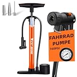 Fahrradpumpe Luftpumpe Fahrrad für alle Ventile - 11 Bar / 160 Psi...