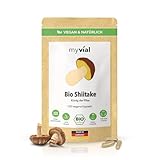 Bio Shiitake Kapseln – 120 Stück – Hochdosiert mit 500 mg Pilzpulver pro Kapsel –...