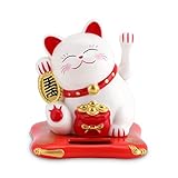 Cyrank Winkekatze, Winkekatze Solarbetriebene, Glückskatze Chinesische Glückskatze Lucky...