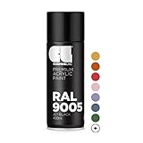 COSMOS LAC Sprühlack schwarz, matt - Spraydosen Sprühfarbe DIY Lack Acryllack Spray...