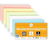 perfect line - 250 Moderationskarten, Light-Farben, Recycling-Karton 20 x 10,5 cm, Premium...