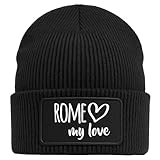 Huuraa Beanie Rome My Love Geschenk Black Rome Geschenkidee