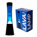 FISURA - Weiße und blaue Lavalampe. Schwarzer Sockel, blaue Flüssigkeit und...