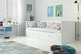 Interbeds Funktionsbett Tagesbett Hermes 200x80cm WEIß + Matratzen und Schubladen