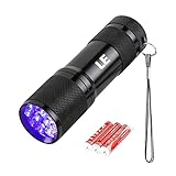 LE LED Mini UV Schwarzlicht Taschenlampe mit 9 LEDs, Ultraviolettes Licht mit 395nm für...