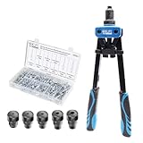 CCLIFE Nietenzange Set Blindnietzange Popnietenzange Nietzange 5tlg Mundstücken inkl....