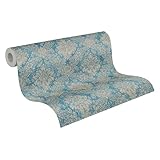 A.S. Création Vliestapete 10,05 m x 0,53 m mit floralen Ornamenten - Blau,...