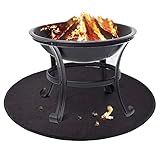 ALNUQI Rundes Grill-Spritzschutz-Pad, Feuerfeste Grillmatte Feuerstellenmatte für...