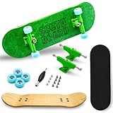 SOUTHBOARDS® Holz Fingerboard Set in Grün/Grün/Blau - 30mm Deck - Kugellager...