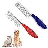 Fellkamm Katze,Entwirrkamm Hund,Hundekamm,Combi Kamm für Hund, Bürste Gegen Flöhe...