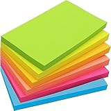 6 Blöcke - 7,6 x 12,7 cm Große Haftnotizen, 76 x 127 mm, 6 Brillante Farben, Sortiert,...