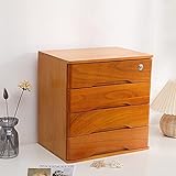 Schreibtisch-Aufbewahrungsbox Aus Holz Mit Abschließbaren Schubladen, Bürobedarf...