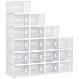 HOMCOM 18er Set Schuhboxen, Schuh-Organizer mit magnetischen Türen, Schuhkarton mit...