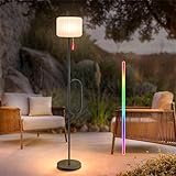light to hope Solar LED Stehlampe Dimmbar, Solar und DC Aufladbar Outdoor Stehlampe mit...
