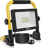 CLV LED Baustrahler 60W, 5200LM Arbeitsleuchte Strahler IP66 Wasserdicht Tragbar...