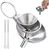 DEEPOW Edelstahl Trichter Set,5 Stück Kitchen Strainer Trichter Set...