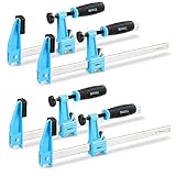 SHALL Schraubzwingen Set 4 Stück,Spannweite 300mm（12 Zoll）, Spannkraft 272kg（660...