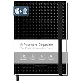 paper&you® Passwortbuch A6+ mit Register A-Z 'Black Edition' für 320 Zugangsdaten,...