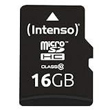 Intenso microSDHC 16GB Class 10 Speicherkarte inkl. SD-Adapter, schwarz