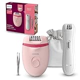 Philips Epilierer Series 4000, kompakter kabelgebundener Epilierer, mit 2...