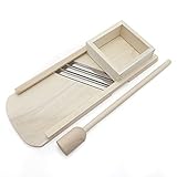 HolzFee Krauthobel Set Holz Gemüsehobel 66 x 24 cm Buchenholz + Krautstampfer 60 cm