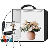 EMART Fotostudio Lichtbox, 30x30x30 cm Fotobox zum Fotografieren, Foto Studio Set 120...