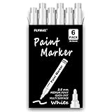 Weißer Stift, 6 Stück, 2,5 mm mitteldicke Spitze, weißer Marker, permanent,...