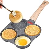 MINSHUXI 4 Intervalle Spiegeleipfanne, Aluminium Pancake Pfanne Antihaft...