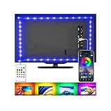 LED-Lichtstreifen für TV, USB-TV-Hintergrundbeleuchtungs-Kit mit Fernbedienung,...