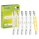 Fondiiz 6 Stück R7s Halogenstab 78mm, 120W Dimmbar Halogen Leuchtmittel R7s,...